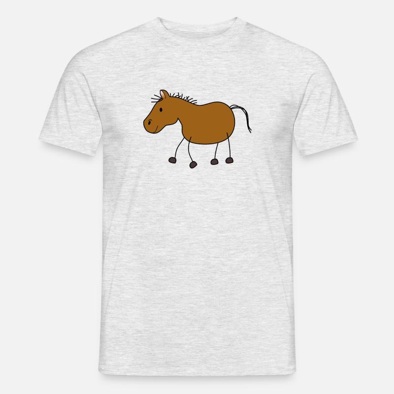 Pferdchen - Männer T-Shirt - Grau meliert