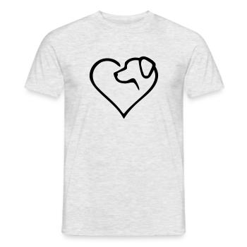 Dog Heart - Color Change - Men's T-Shirt - heather grey - Front - AI Model Male 178 dark (178cm)