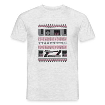 Ugly Christmas Gaming Gamer Christmas Gift - Men's T-Shirt - heather grey - Front - AI Model Male 178 dark (178cm)