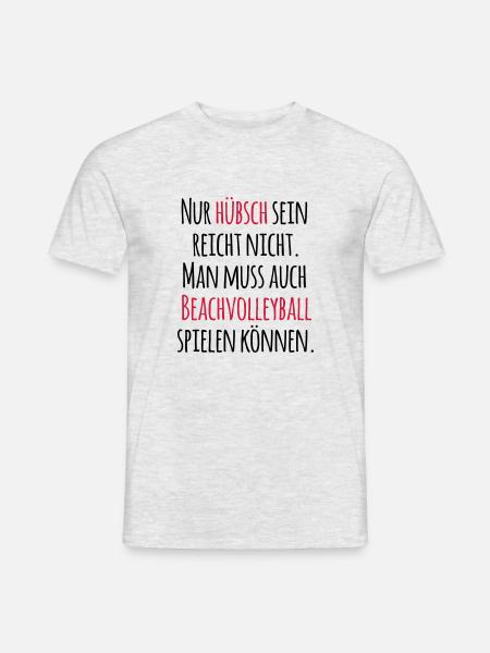 VolleyballFREAK Hübsch sein Beachvolleyball M - Männer T-Shirt - Grau meliert