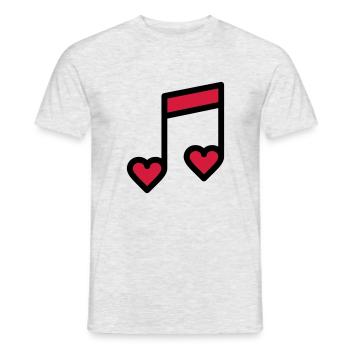 Romantische Musik Note - Männer T-Shirt - Grau meliert - Vorne - AI Model Male 178 dark (178cm)