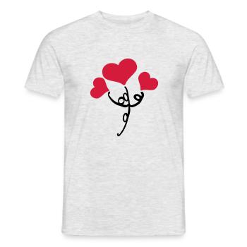 Rote Herzen Blume - Männer T-Shirt - Grau meliert - Vorne - AI Model Male 178 dark (178cm)