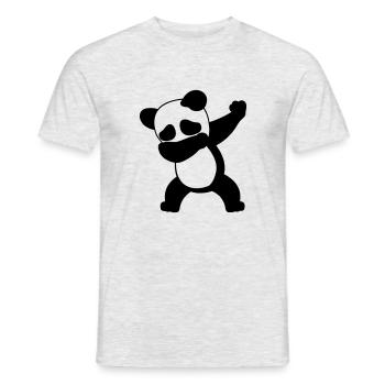 Betupfender Pandabärentanz - Männer T-Shirt - Grau meliert - Vorne - AI Model Male 178 dark (178cm)