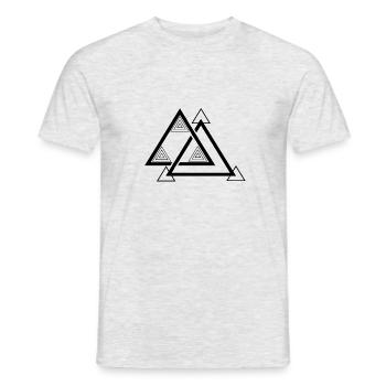 Dreieck Modern - Männer T-Shirt - Grau meliert - Vorne - AI Model Male 178 dark (178cm)