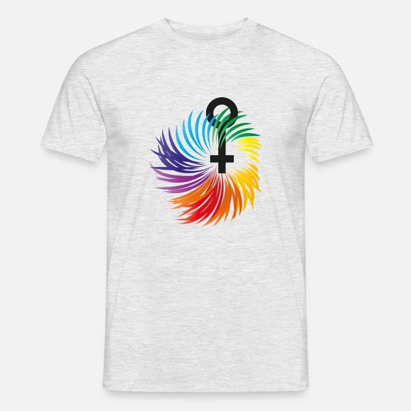 Frauenrechte mit Regenbogenfarben - Männer T-Shirt - Grau meliert