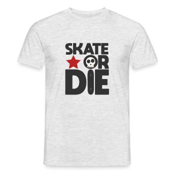 SKATER - Männer T-Shirt - Grau meliert - Vorne - AI Model Male 178 dark (178cm)