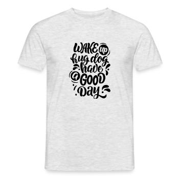 Hundefreunde_hug_dog - Männer T-Shirt - Grau meliert - Vorne - AI Model Male 178 dark (178cm)