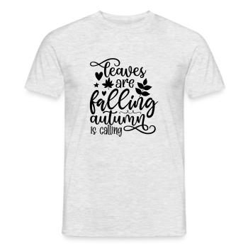 15 leaves are falling - Men's T-Shirt - heather grey - Front - AI Model Male 178 dark (178cm)