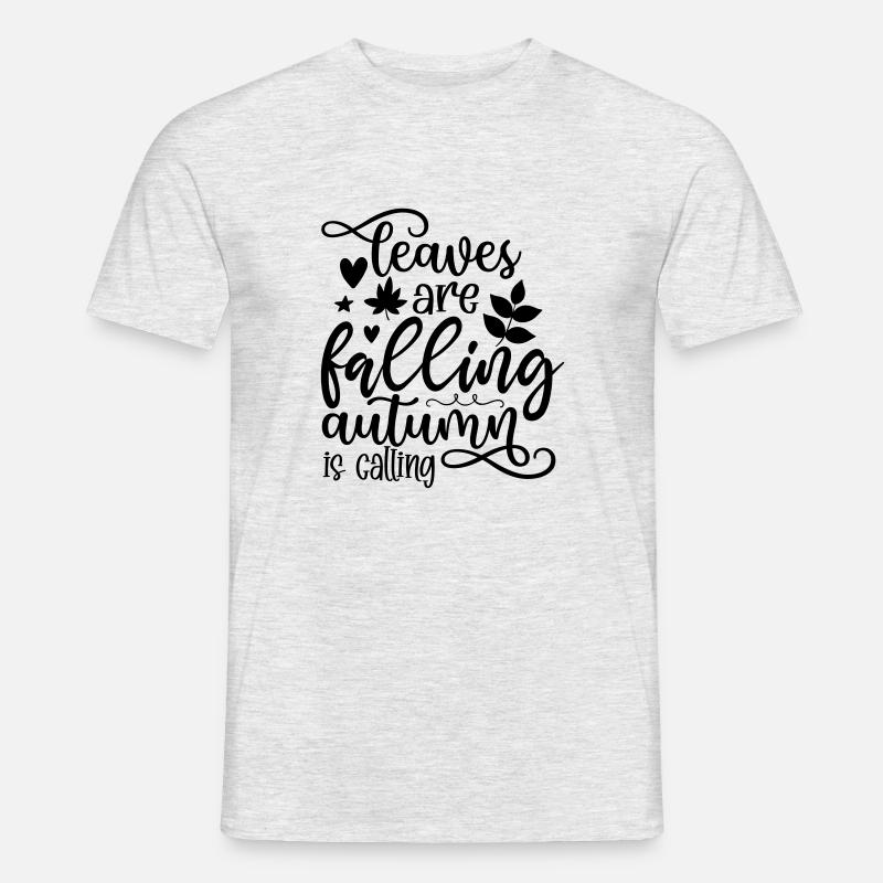 15 leaves are falling - Männer T-Shirt - Grau meliert