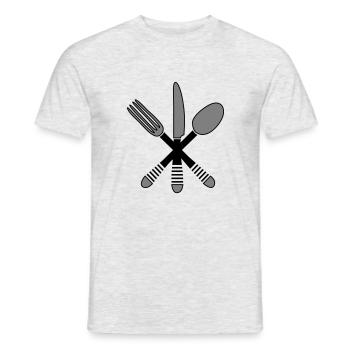 Cuisine couverts 2 - T-shirt homme - gris chiné - Devant - AI Model Male 178 dark (178cm)