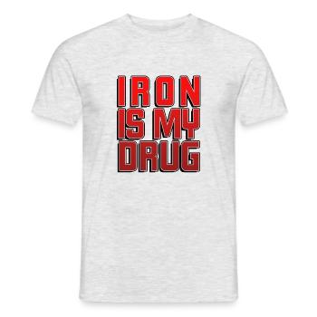 Iron is my drug 2 - Männer T-Shirt - Grau meliert - Vorne - AI Model Male 178 dark (178cm)