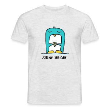 Briller - Pingouin au diamant - T-shirt homme - gris chiné - Devant - AI Model Male 178 dark (178cm)