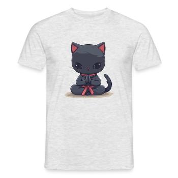 Cat Yoga, Chemise d’amoureux des chats, Sacs, Chemise, Débardeur - T-shirt homme - gris chiné - Devant - AI Model Male 178 dark (178cm)