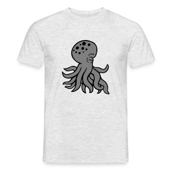 Octopus sleeps sad eyes closed tired cute - Men's T-Shirt - heather grey - Front - AI Model Male 178 dark (178cm)
