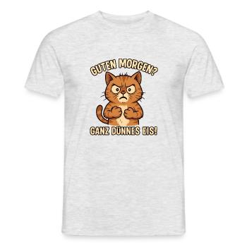 Bonjour très mince chat de glace ironie - T-shirt homme - gris chiné - Devant - AI Model Male 178 dark (178cm)
