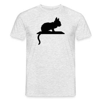 Umriss Regal Silhouette Kätzchen - Männer T-Shirt - Grau meliert - Vorne - AI Model Male 178 dark (178cm)