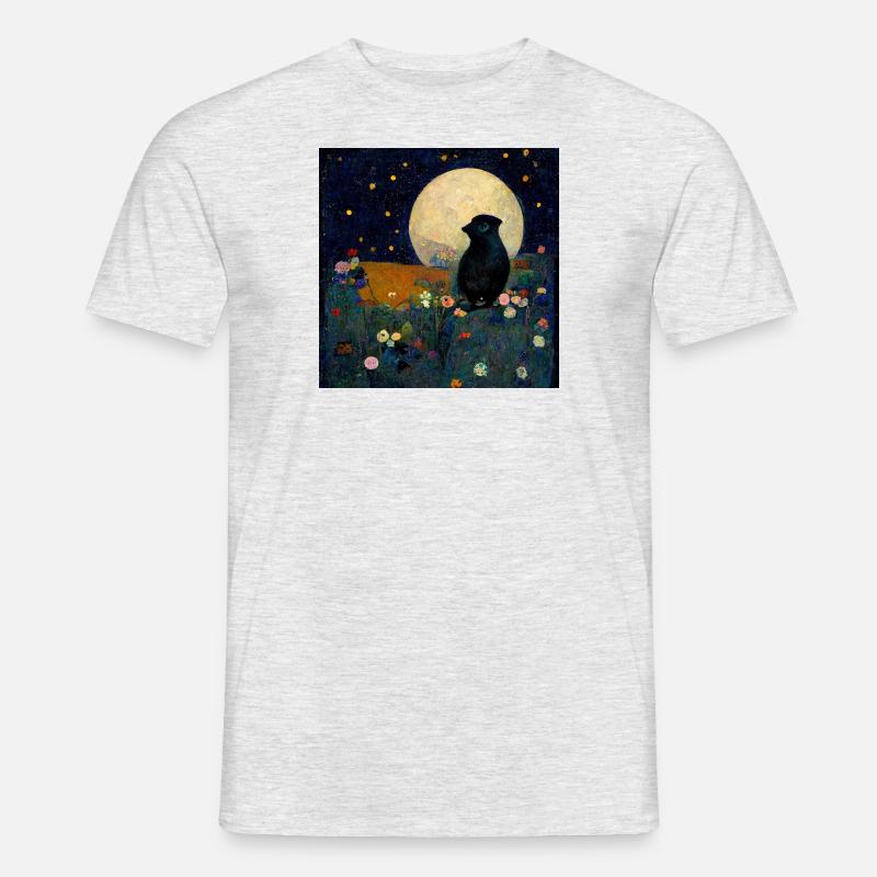 warten im mondschein - Männer T-Shirt - Grau meliert