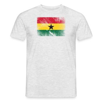 Ghana Flag - Vintage Grunge - Men's T-Shirt - heather grey - Front - AI Model Male 178 dark (178cm)