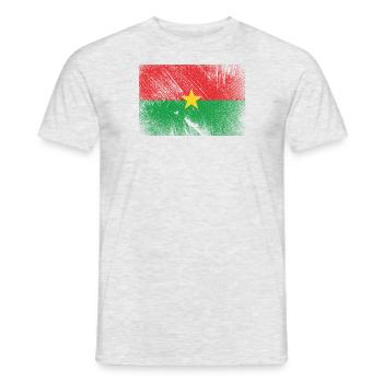 Drapeau Burkina Faso - Grunge Vintage - T-shirt homme - gris chiné - Devant - AI Model Male 178 dark (178cm)