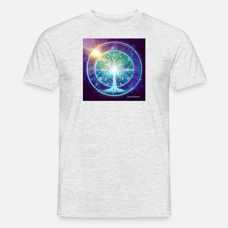 Baum des Lebens - Lebensbaum - Männer T-Shirt - Grau meliert