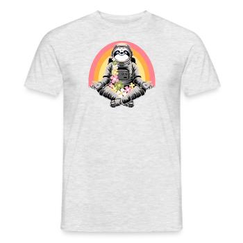 Faultier macht Yoga - Männer T-Shirt - Grau meliert - Vorne - AI Model Male 178 dark (178cm)