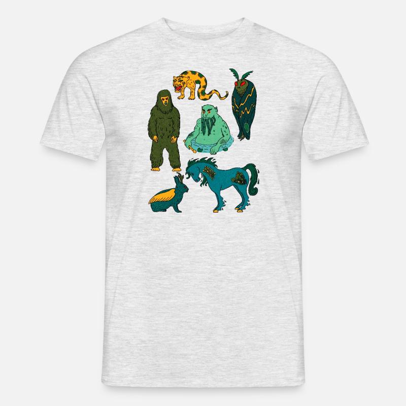 Mythical Creatures_Collection Print - Männer T-Shirt - Grau meliert
