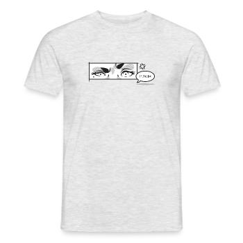 Wütende Augen | Comic Pannel | Schwarz - Männer T-Shirt - Grau meliert - Vorne - AI Model Male 178 dark (178cm)