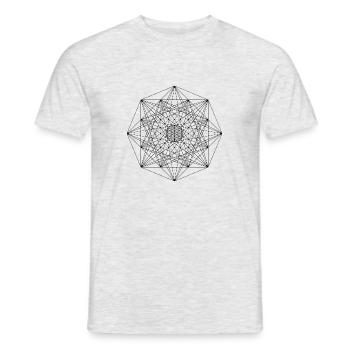 Fleur de vie Géométrie de fleur de vie - T-shirt homme - gris chiné - Devant - AI Model Male 178 dark (178cm)
