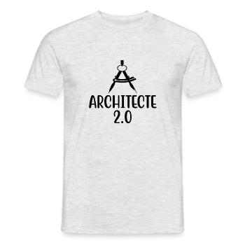 Architecte 2.0 - idée cadeau architecte - T-shirt homme - gris chiné - Devant - AI Model Male 178 dark (178cm)