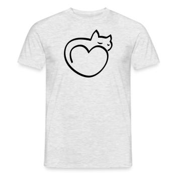Cœur pour chats - T-shirt homme - gris chiné - Devant - AI Model Male 178 dark (178cm)