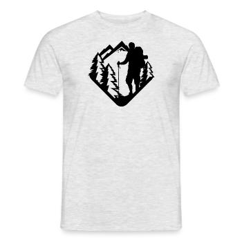 Randonnée et exploration - T-shirt homme - gris chiné - Devant - AI Model Male 178 dark (178cm)