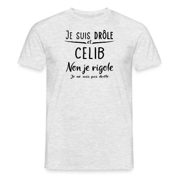 Je suis drôle et celibataire - T-shirt homme - gris chiné - Devant - AI Model Male 178 dark (178cm)