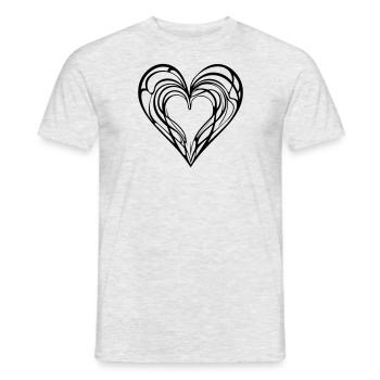 romantisches geschwungenes Herz für Valetninstag - Männer T-Shirt - Grau meliert - Vorne - AI Model Male 178 dark (178cm)