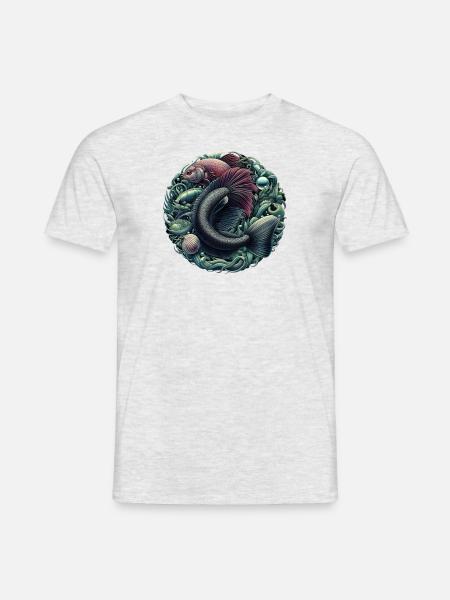 Poisson R - T-shirt homme - gris chiné