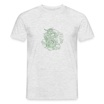 Snake cobra print - Heren T-shirt - grijs gemêleerd - Voor - AI Model Male 178 dark (178cm)