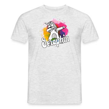 SERAPHIN - Beau nom de garçon avec une licorne cool - T-shirt homme - gris chiné - Devant - AI Model Male 178 dark (178cm)
