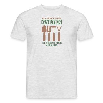 Leben ohne Garten - Männer T-Shirt - Grau meliert - Vorne - AI Model Male 178 dark (178cm)