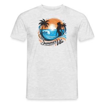 Summer vibe style - Men's T-Shirt - heather grey - Front - AI Model Male 178 dark (178cm)