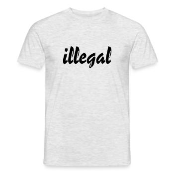 illegal - Männer T-Shirt - Grau meliert - Vorne - AI Model Male 178 dark (178cm)