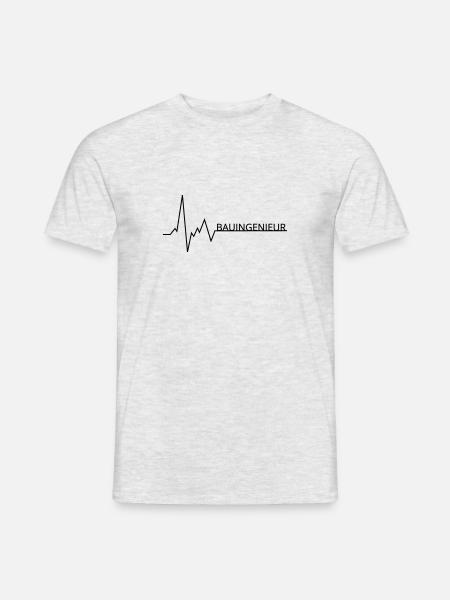 herzschlag bauingenieur - Männer T-Shirt - Grau meliert