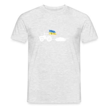 Ukrainischer Bauer stiehlt Kiewer Traktortank - Männer T-Shirt - Grau meliert - Vorne - AI Model Male 178 dark (178cm)