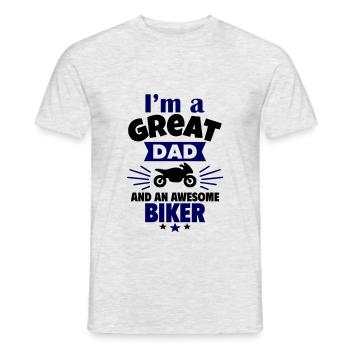I'm a great dad and a real biker - Men's T-Shirt - heather grey - Front - AI Model Male 178 dark (178cm)