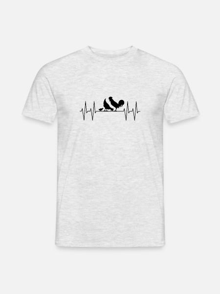 Mein Herz schlägt für meine Hühner - Männer T-Shirt - Grau meliert