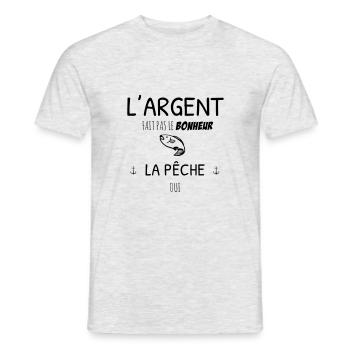 La pêche fait le bonheur - T-shirt homme - gris chiné - Devant - AI Model Male 178 dark (178cm)