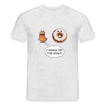 Donut mit Wurstverlangen - Männer T-Shirt - Grau meliert - Vorne - AI Model Male 178 dark (178cm)