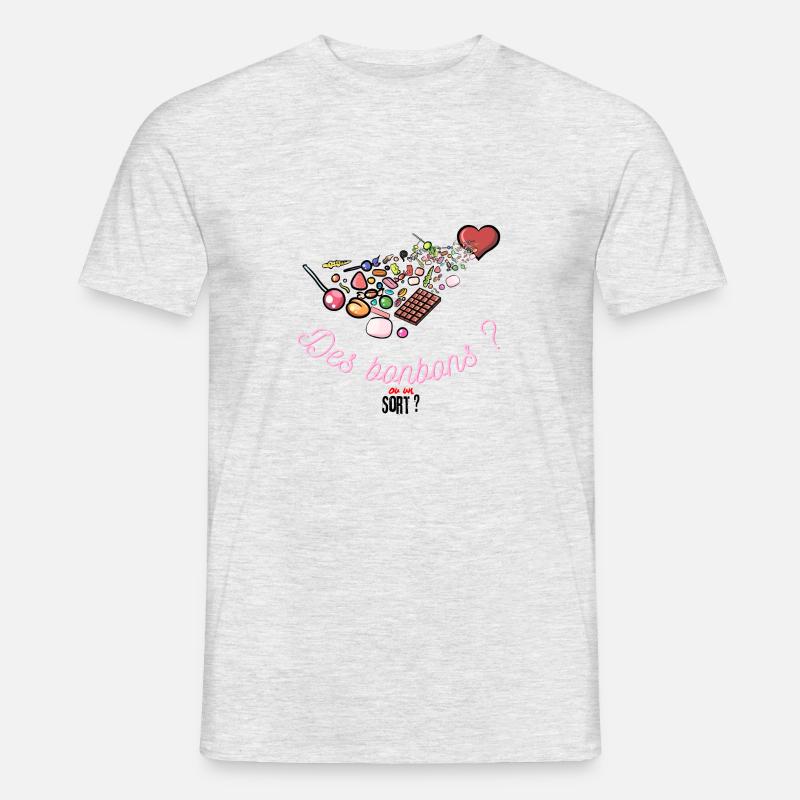 Süßigkeiten? Oder ein Zauber? - Männer T-Shirt - Grau meliert