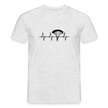 Heartbeat Parachute Springer Skydive Gift - Men's T-Shirt - heather grey - Front - AI Model Male 178 dark (178cm)