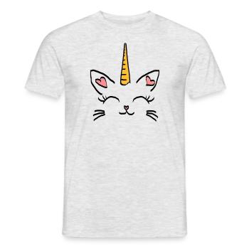 Cat unicorn drawing graphic gift birthday - Men's T-Shirt - heather grey - Front - AI Model Male 178 dark (178cm)