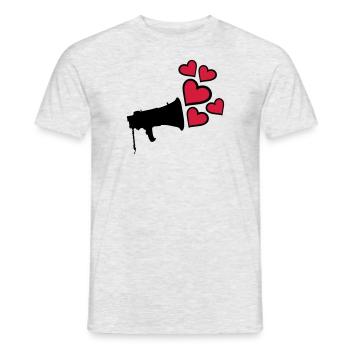 Liebe Megafon Herzen Design - Männer T-Shirt - Grau meliert - Vorne - AI Model Male 178 dark (178cm)