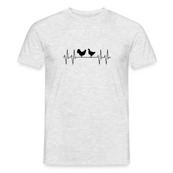 My heart beats for my chickens - Men's T-Shirt - heather grey - Front - AI Model Male 178 dark (178cm)